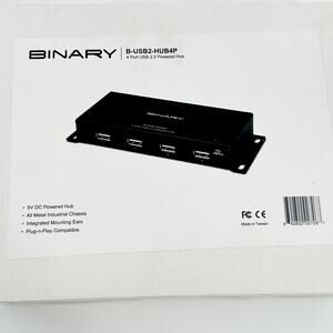 Binary 4 Port USB 2.0 Powered Hub B-USB2-HUB4P Plug N Play Compatible